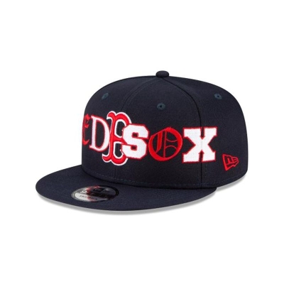 Blue Boston Red Sox Hat - New Era MLB Mixed Font 9FIFTY Snapback Caps USA2165798